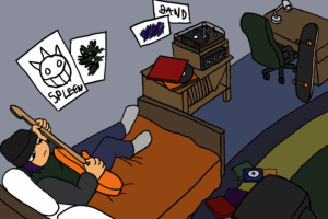 Guitarist Bedroom Digital Painting